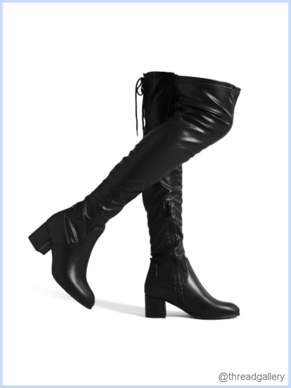 Women's Over The Knee Thigh High Boots Faux Leather Block Heel